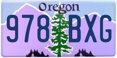 OR license plate 978BXG