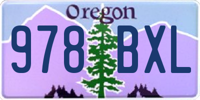 OR license plate 978BXL