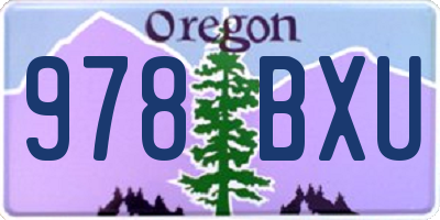 OR license plate 978BXU