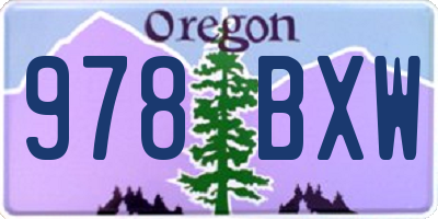 OR license plate 978BXW