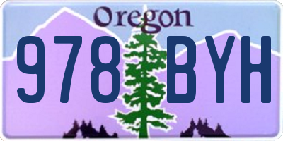 OR license plate 978BYH