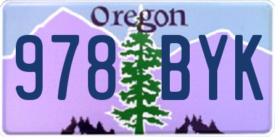 OR license plate 978BYK