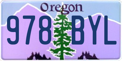 OR license plate 978BYL