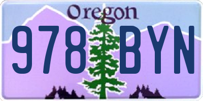 OR license plate 978BYN