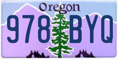 OR license plate 978BYQ