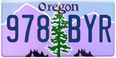 OR license plate 978BYR