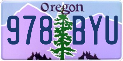 OR license plate 978BYU