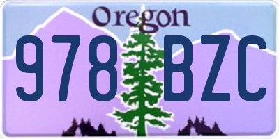 OR license plate 978BZC