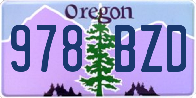 OR license plate 978BZD