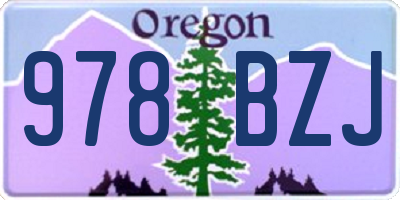 OR license plate 978BZJ