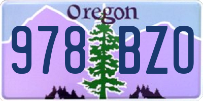 OR license plate 978BZO