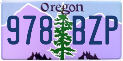 OR license plate 978BZP