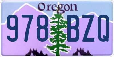 OR license plate 978BZQ