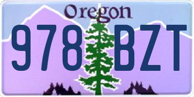 OR license plate 978BZT