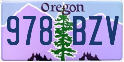 OR license plate 978BZV