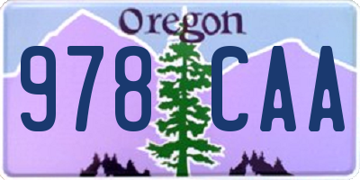 OR license plate 978CAA