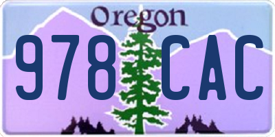 OR license plate 978CAC