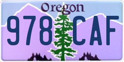 OR license plate 978CAF