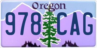 OR license plate 978CAG