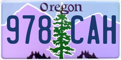 OR license plate 978CAH