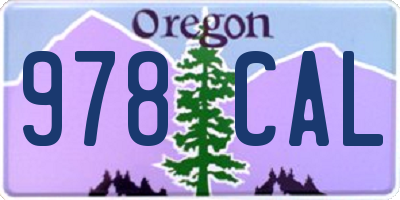 OR license plate 978CAL