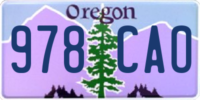 OR license plate 978CAO