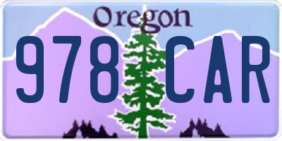 OR license plate 978CAR