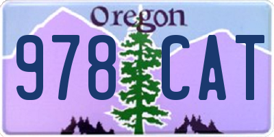 OR license plate 978CAT