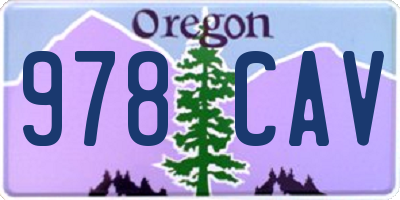 OR license plate 978CAV