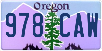 OR license plate 978CAW