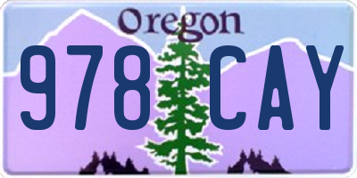 OR license plate 978CAY