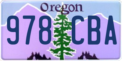 OR license plate 978CBA