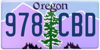 OR license plate 978CBD