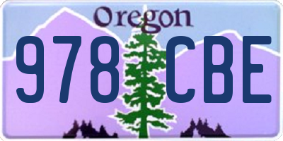 OR license plate 978CBE