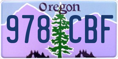 OR license plate 978CBF