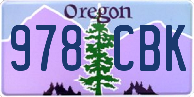 OR license plate 978CBK