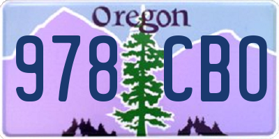 OR license plate 978CBO