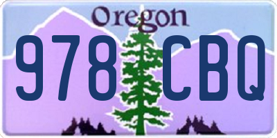 OR license plate 978CBQ
