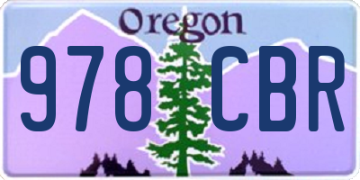 OR license plate 978CBR