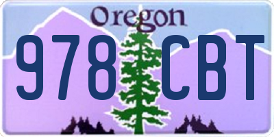 OR license plate 978CBT