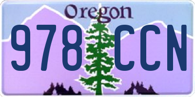 OR license plate 978CCN