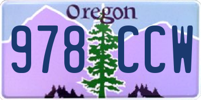 OR license plate 978CCW