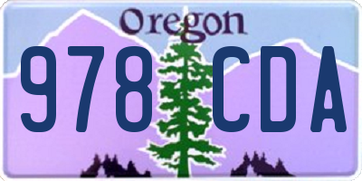 OR license plate 978CDA