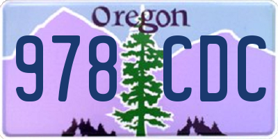 OR license plate 978CDC