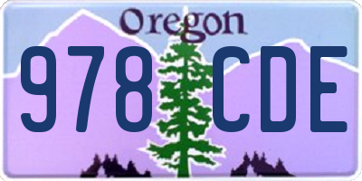 OR license plate 978CDE