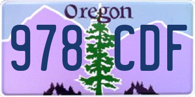 OR license plate 978CDF