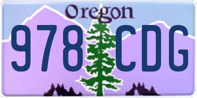 OR license plate 978CDG