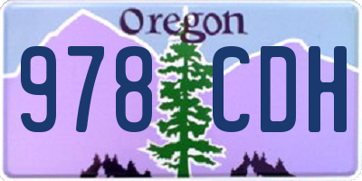 OR license plate 978CDH