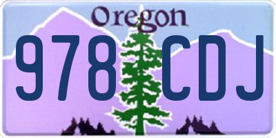 OR license plate 978CDJ