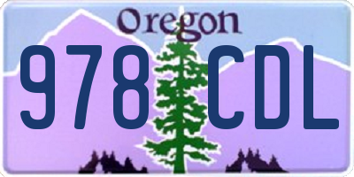 OR license plate 978CDL